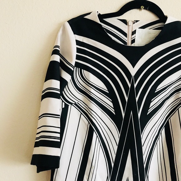 Anthropologie Black and White Geometric Dress - Picture 3 of 5